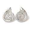 Rack Plating Brass Micro Pave Clear Cubic Zirconia Stud Earrings EJEW-B062-14P-02-1