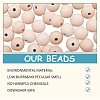 Round Unfinished Wood Beads and Nylon Packaging Vacuum Bag WOOD-PH0008-50-4