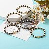 Cross Cubic Zirconia Beads Stretch Bracelet BJEW-JB07198-3