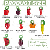 70Pcs 10 Styles Fruit & Vegetable Theme Glass Pendants GGLA-PH0001-69-2