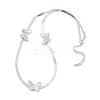 Bowknot Brass Pendant Necklaces NJEW-F325-03S-2