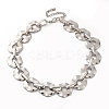 Iron & Alloy Flat Round Link Chain Necklaces for Women LS-NJEW-U046-04P-2