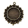 Vintage Tibetan Style Alloy Flower Pendant Cabochon Bezel Settings TIBEP-M018-65AB-NF-1