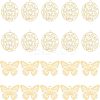 40Pcs 2 Styles 201 Stainless Steel Filigree Pendants STAS-UN0035-73-1