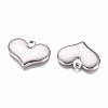 Non-Tarnish 304 Stainless Steel Stamping Blank Tag Heart Pendants STAS-G218-08P-03-2