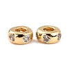 Brass Micro Pave Clear Cubic Zirconia Beads ZIRC-P091-01B-G-RS-1