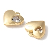 Brass Micro Pave Clear Cubic Zirconia Pendants KK-Q031-44G-01-2