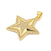 Rack Plating Brass Micro Pave Clear Cubic Zirconia Pendants KK-K341-74G-2