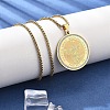 201 Stainless Steel Rhinestone Pendant Necklaces for Women NJEW-U021-02G-2