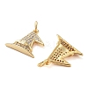 Rack Plating Brass Micro Pave Clear Grade AAA Cubic Zirconia Pendants KK-M280-06G-2