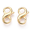 Brass Hook Clasps X-KK-N254-18G-1