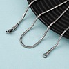 1MM 304 Stainless Steel Round Snake Chain Necklaces NJEW-P338-06P-3