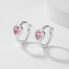 Cubic Zirconia Heart Hoop Earrings AX2868-1-1