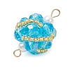 Glass Beaded Round Sphere Links PALLOY-MZ00874-04-4