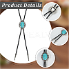 Natural Turquoise with PU Leather Lariat Necklace NJEW-WH20010-02A-5