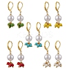 5Pair Brass Round Leverback Earrings EJEW-JE06367-2