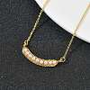 Brass with ABS Plastic Imitation Pearl Pea Pod Pendant Necklaces NJEW-P347-01G-2