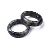 Natural Black Larvikite Plain Band Ring G-N0326-99C-2
