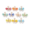 10Pcs 10 Colors Glass Beaded Pendants PALLOY-JF02583-1