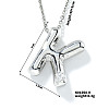 Brass Pave Clear Cubic Zirconia Shiny Balloon Letter Pendant Necklaces IT0451-9-1