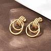 304 Stainless Steel Twist Ring Stud Earrings EJEW-P324-06G-2