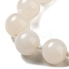 14mm Round Natural White Jade Beaded Necklaces NJEW-F327-02C-05-2