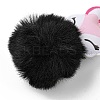 Imitation Rex Rabbit Fur Ball & PU Leather Fox Pendant Keychain LS-KEYC-K018-04KCG-03-3
