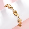 304 Stainless Steel Teardrop Shape Link Bracelets for Women BJEW-L706-05G-1