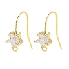Brass Micro Pave Cubic Zirconia Earrings Findings EJEW-B063-05G-03-1