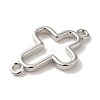 Rack Plating Brass Cross Outline Connector Charms Links KK-U027-05P-2
