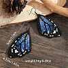 Bohemian Style Green Butterfly Wing Glass Bead Handmade Dangle Earrings CZ4126-5