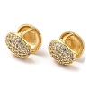 Clear Cubic Zirconia Flat Round Hoop Earrings EJEW-Q769-10G-1