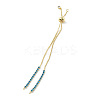 Brass Micro Pave Cubic Zirconia Box Chain Slider Bracelet Makings KK-P233-10G-01-2