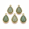 Natural Green Aventurine Teardrop Pendants STAS-N109-210A-G-1