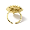 Sacred Heart Brass Micro Pave Cubic Zirconia Cuff Rings RJEW-H236-01G-02-3