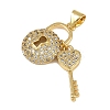 Brass Micro Pave Cubic Zirconia Pendants KK-I358-028G-2