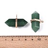 Natural Green Aventurine Double Terminal Pointed Pendants G-N345-09G-3