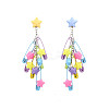 Alloy Resin Star with Paperclip Dangle Stud Earrings FS-WG8698E-01-1