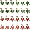 24Pcs 2 Colors Brass Cubic Zirconia Charms KK-FH0004-25-1
