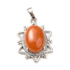 Natural Red Aventurine Pendants G-B033-03P-18-2