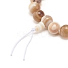 Natural Agate Round Beads Stretch Bracelet BJEW-JB07235-05-5