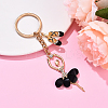 Alloy Crystal Rhinestone & Resin Ballet Dancer Girl Keychain KEYC-YW00228-08-1