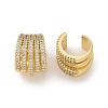 Clear Cubic Zirconia Multi Line Thick Cuff Earrings EJEW-R150-04G-3
