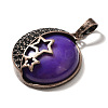 Natural Purple Banded Agate(Dyed & Heated) Pendants G-P560-01R-11-2