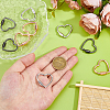 9Pcs 3 Colors Alloy Heart-shaped Locking Carabiner Clasps FIND-DC0005-45-3