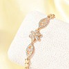 Brass Micro Pave Cubic Zirconia Link Chain Bracelets KK-R217-41G-2