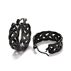 Braided 304 Stainless Steel Hoop Earrings for Women STAS-A057-17EB-2