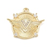 Brass Micro Pave Clear Cubic Zirconia Pendants KK-G545-02G-1