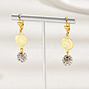 Fashionable Brass Coin with Round Tassel Hoop Earrings JS4120-2