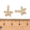 Brass Micro Pave Clear Cubic Zirconia Charms KK-C155-24G-3